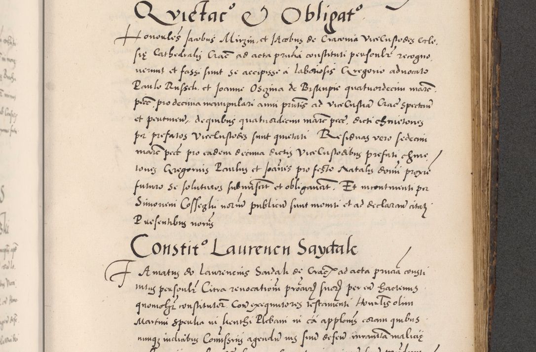 Zdjęcie nr 739 dla obiektu archiwalnego: Acta actorum causarum, sentenciarum diffinitivarum quam interloquutiorum, decretorum, obligationum, quietationum et constitutionum procuratorum coram reverndo domino Petri Porembski preposito Ossviencimensi, canonico et officiali Cracoviensi generali ad annum Dimini 1556, inditione quatuor decima, pontificatus sanctissimi in Christo patris domini Pauli divina providencia pape IIII anno ispius.
