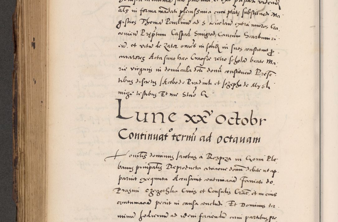 Zdjęcie nr 732 dla obiektu archiwalnego: Acta actorum causarum, sentenciarum diffinitivarum quam interloquutiorum, decretorum, obligationum, quietationum et constitutionum procuratorum coram reverndo domino Petri Porembski preposito Ossviencimensi, canonico et officiali Cracoviensi generali ad annum Dimini 1556, inditione quatuor decima, pontificatus sanctissimi in Christo patris domini Pauli divina providencia pape IIII anno ispius.