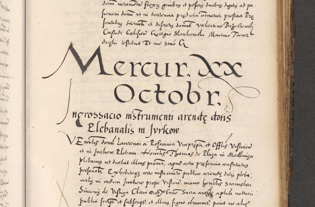 Zdjęcie nr 725 dla obiektu archiwalnego: Acta actorum causarum, sentenciarum diffinitivarum quam interloquutiorum, decretorum, obligationum, quietationum et constitutionum procuratorum coram reverndo domino Petri Porembski preposito Ossviencimensi, canonico et officiali Cracoviensi generali ad annum Dimini 1556, inditione quatuor decima, pontificatus sanctissimi in Christo patris domini Pauli divina providencia pape IIII anno ispius.