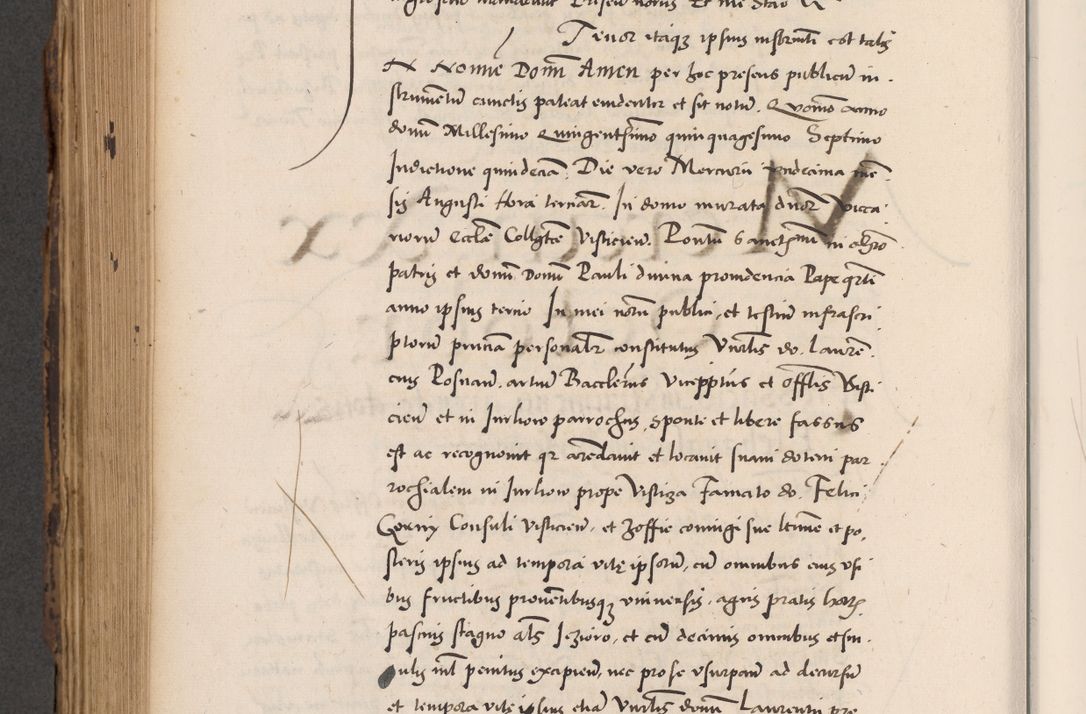 Zdjęcie nr 726 dla obiektu archiwalnego: Acta actorum causarum, sentenciarum diffinitivarum quam interloquutiorum, decretorum, obligationum, quietationum et constitutionum procuratorum coram reverndo domino Petri Porembski preposito Ossviencimensi, canonico et officiali Cracoviensi generali ad annum Dimini 1556, inditione quatuor decima, pontificatus sanctissimi in Christo patris domini Pauli divina providencia pape IIII anno ispius.