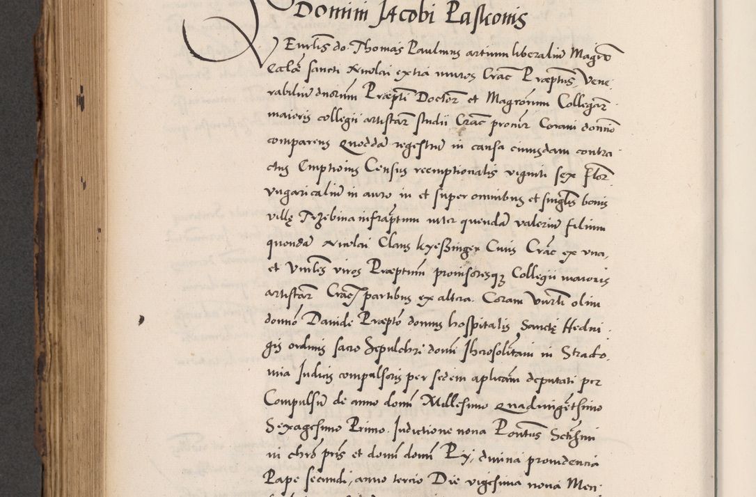 Zdjęcie nr 712 dla obiektu archiwalnego: Acta actorum causarum, sentenciarum diffinitivarum quam interloquutiorum, decretorum, obligationum, quietationum et constitutionum procuratorum coram reverndo domino Petri Porembski preposito Ossviencimensi, canonico et officiali Cracoviensi generali ad annum Dimini 1556, inditione quatuor decima, pontificatus sanctissimi in Christo patris domini Pauli divina providencia pape IIII anno ispius.
