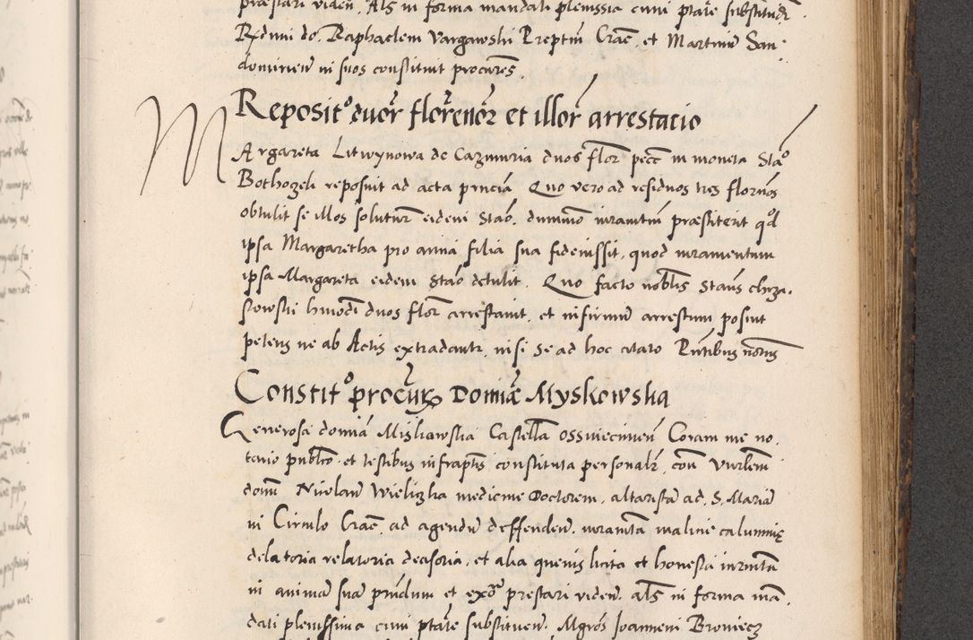 Zdjęcie nr 707 dla obiektu archiwalnego: Acta actorum causarum, sentenciarum diffinitivarum quam interloquutiorum, decretorum, obligationum, quietationum et constitutionum procuratorum coram reverndo domino Petri Porembski preposito Ossviencimensi, canonico et officiali Cracoviensi generali ad annum Dimini 1556, inditione quatuor decima, pontificatus sanctissimi in Christo patris domini Pauli divina providencia pape IIII anno ispius.