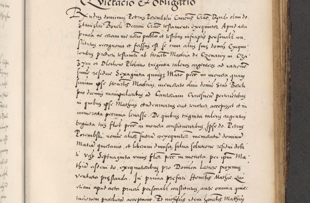 Zdjęcie nr 705 dla obiektu archiwalnego: Acta actorum causarum, sentenciarum diffinitivarum quam interloquutiorum, decretorum, obligationum, quietationum et constitutionum procuratorum coram reverndo domino Petri Porembski preposito Ossviencimensi, canonico et officiali Cracoviensi generali ad annum Dimini 1556, inditione quatuor decima, pontificatus sanctissimi in Christo patris domini Pauli divina providencia pape IIII anno ispius.
