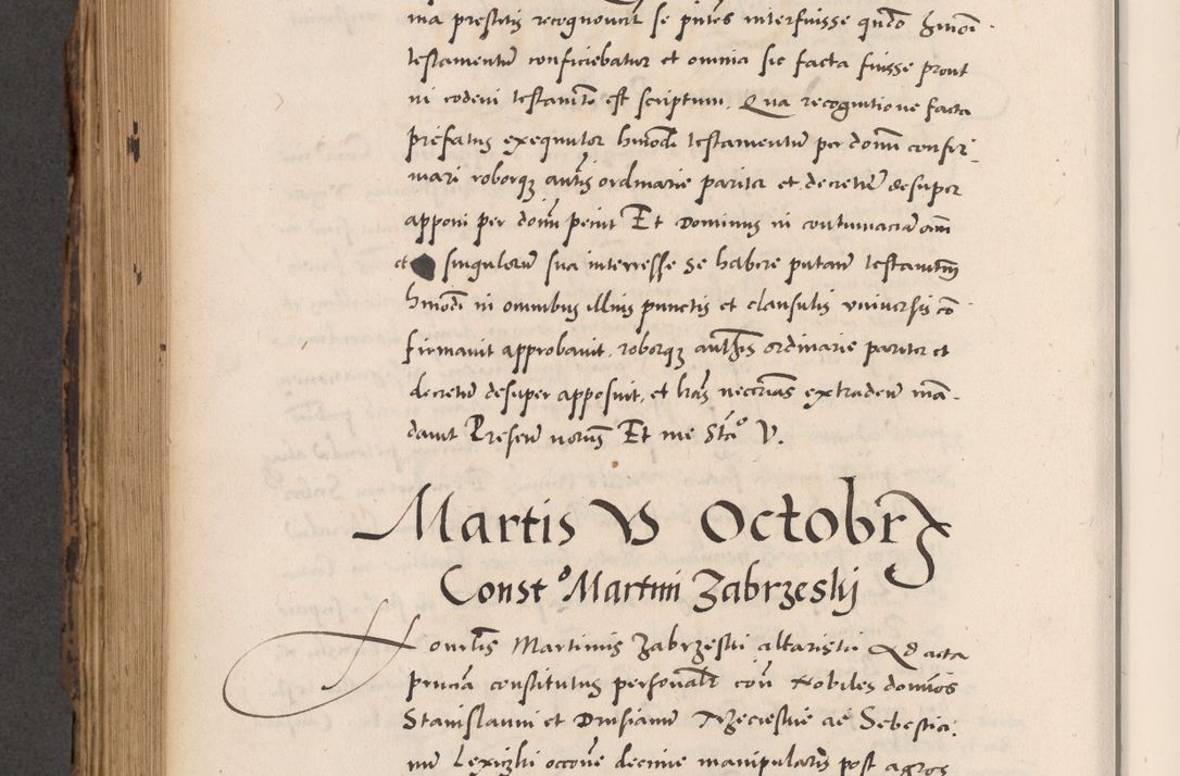 Zdjęcie nr 702 dla obiektu archiwalnego: Acta actorum causarum, sentenciarum diffinitivarum quam interloquutiorum, decretorum, obligationum, quietationum et constitutionum procuratorum coram reverndo domino Petri Porembski preposito Ossviencimensi, canonico et officiali Cracoviensi generali ad annum Dimini 1556, inditione quatuor decima, pontificatus sanctissimi in Christo patris domini Pauli divina providencia pape IIII anno ispius.