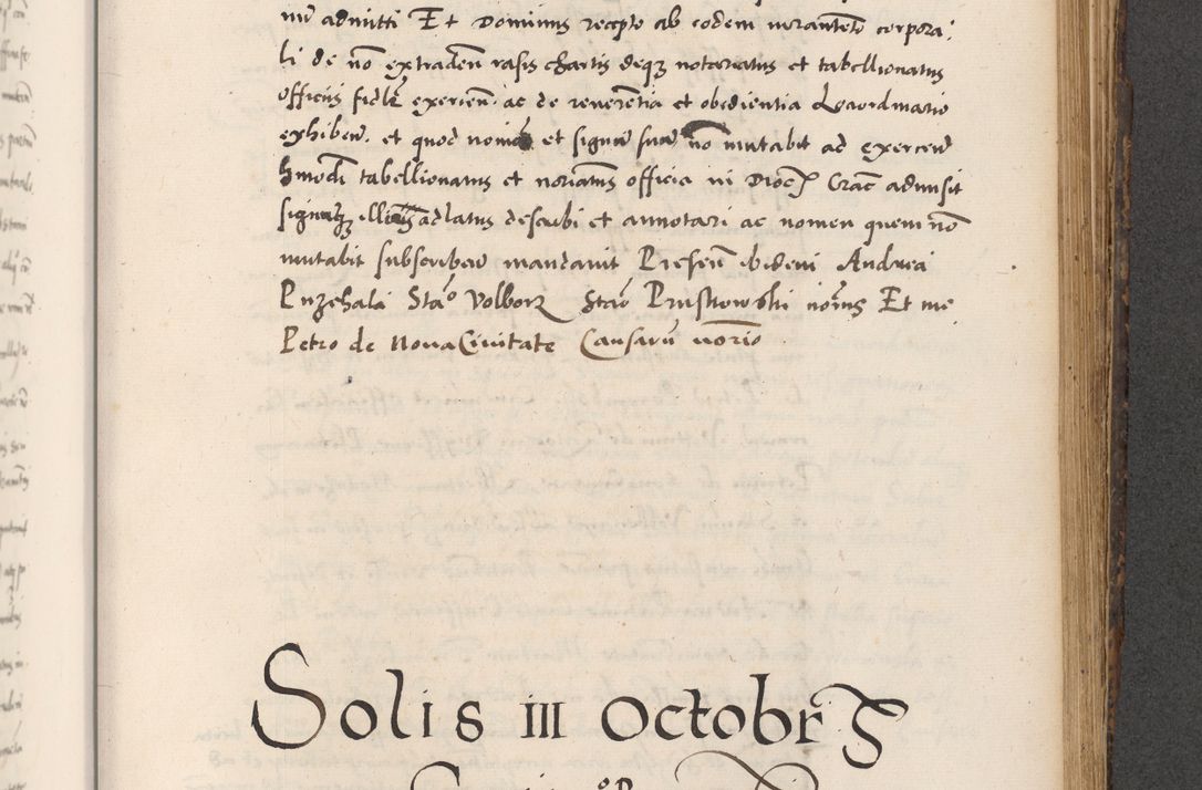 Zdjęcie nr 699 dla obiektu archiwalnego: Acta actorum causarum, sentenciarum diffinitivarum quam interloquutiorum, decretorum, obligationum, quietationum et constitutionum procuratorum coram reverndo domino Petri Porembski preposito Ossviencimensi, canonico et officiali Cracoviensi generali ad annum Dimini 1556, inditione quatuor decima, pontificatus sanctissimi in Christo patris domini Pauli divina providencia pape IIII anno ispius.