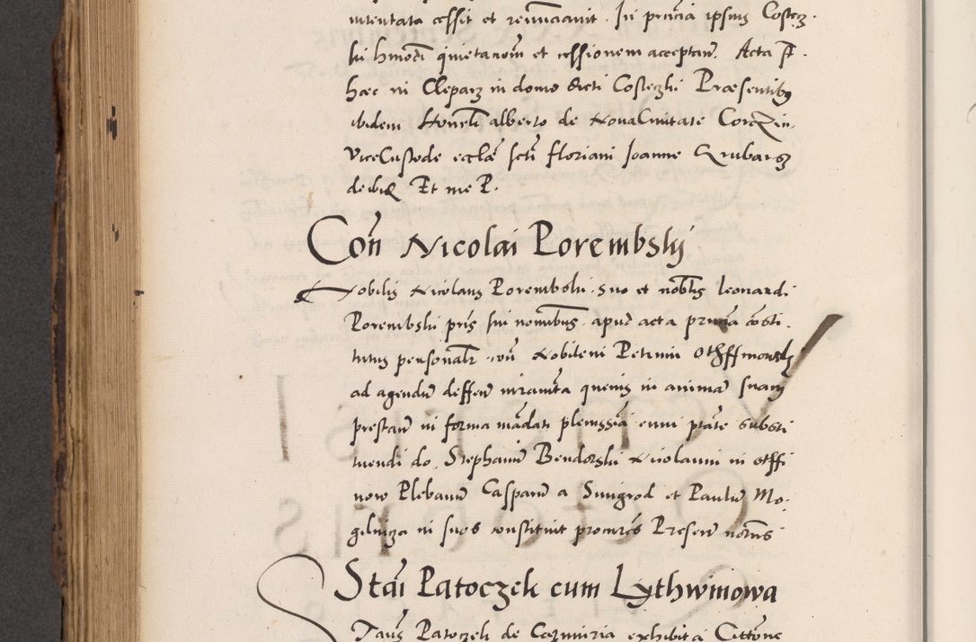 Zdjęcie nr 694 dla obiektu archiwalnego: Acta actorum causarum, sentenciarum diffinitivarum quam interloquutiorum, decretorum, obligationum, quietationum et constitutionum procuratorum coram reverndo domino Petri Porembski preposito Ossviencimensi, canonico et officiali Cracoviensi generali ad annum Dimini 1556, inditione quatuor decima, pontificatus sanctissimi in Christo patris domini Pauli divina providencia pape IIII anno ispius.