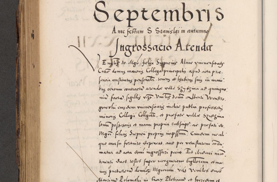 Zdjęcie nr 686 dla obiektu archiwalnego: Acta actorum causarum, sentenciarum diffinitivarum quam interloquutiorum, decretorum, obligationum, quietationum et constitutionum procuratorum coram reverndo domino Petri Porembski preposito Ossviencimensi, canonico et officiali Cracoviensi generali ad annum Dimini 1556, inditione quatuor decima, pontificatus sanctissimi in Christo patris domini Pauli divina providencia pape IIII anno ispius.