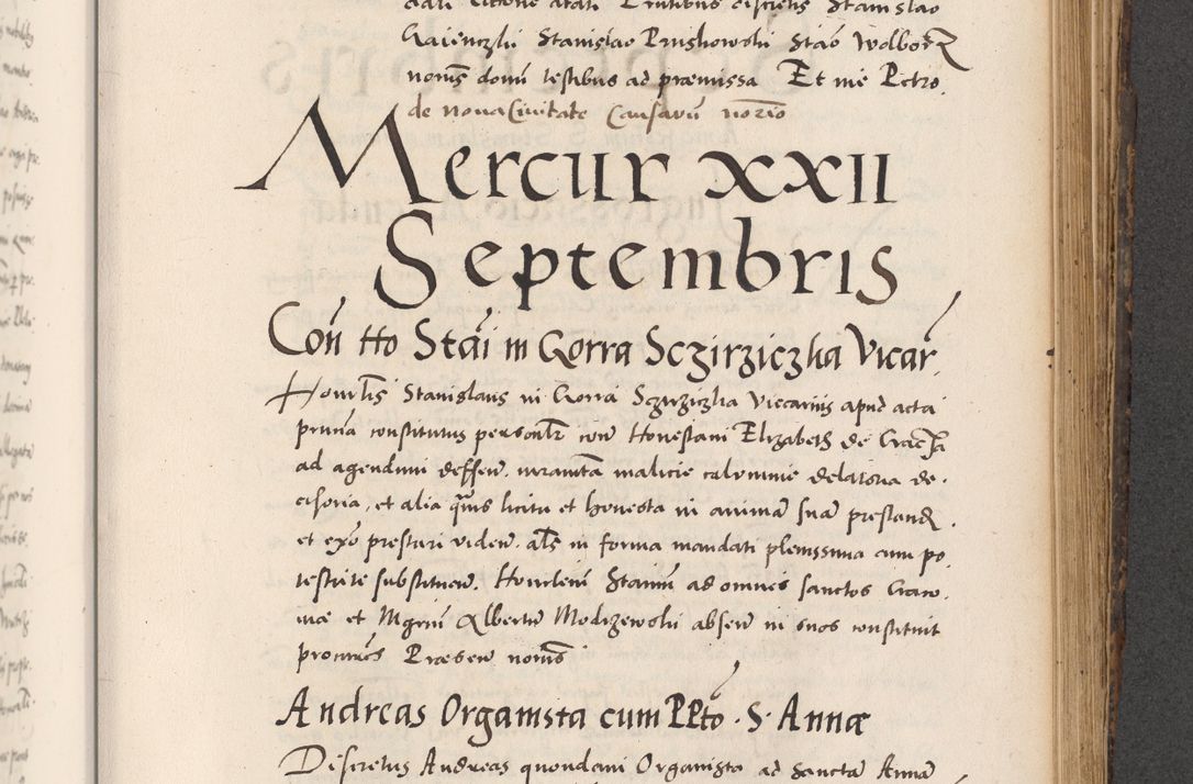 Zdjęcie nr 685 dla obiektu archiwalnego: Acta actorum causarum, sentenciarum diffinitivarum quam interloquutiorum, decretorum, obligationum, quietationum et constitutionum procuratorum coram reverndo domino Petri Porembski preposito Ossviencimensi, canonico et officiali Cracoviensi generali ad annum Dimini 1556, inditione quatuor decima, pontificatus sanctissimi in Christo patris domini Pauli divina providencia pape IIII anno ispius.