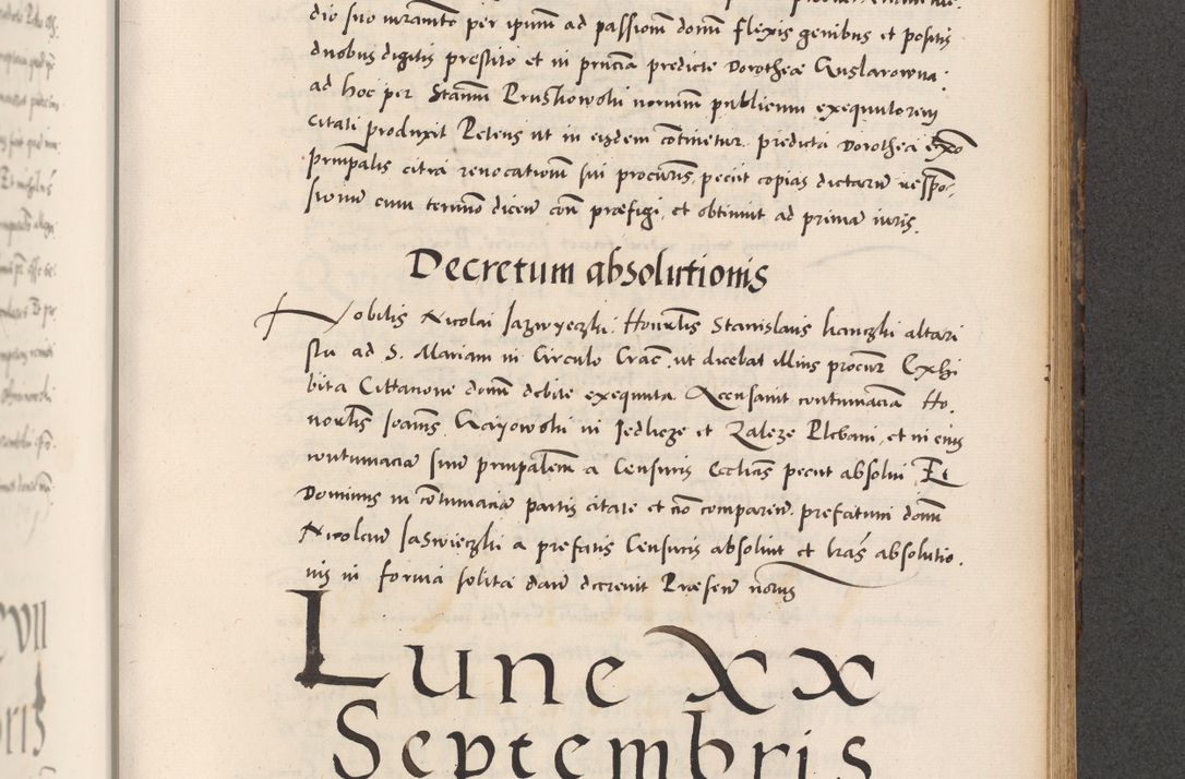 Zdjęcie nr 681 dla obiektu archiwalnego: Acta actorum causarum, sentenciarum diffinitivarum quam interloquutiorum, decretorum, obligationum, quietationum et constitutionum procuratorum coram reverndo domino Petri Porembski preposito Ossviencimensi, canonico et officiali Cracoviensi generali ad annum Dimini 1556, inditione quatuor decima, pontificatus sanctissimi in Christo patris domini Pauli divina providencia pape IIII anno ispius.