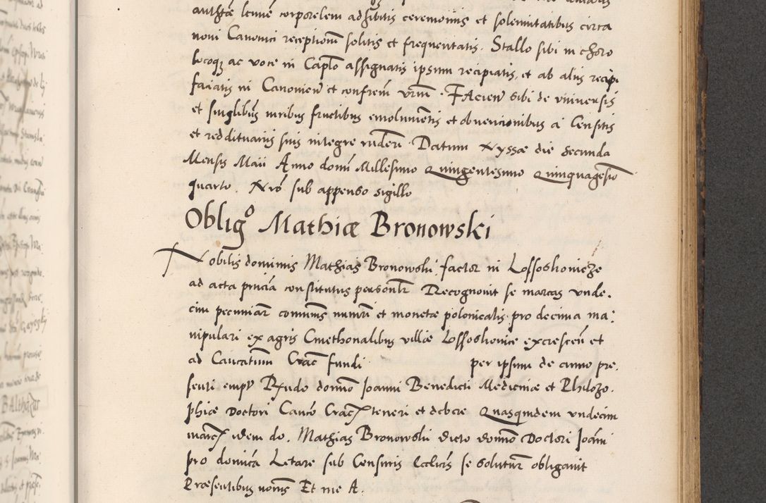 Zdjęcie nr 675 dla obiektu archiwalnego: Acta actorum causarum, sentenciarum diffinitivarum quam interloquutiorum, decretorum, obligationum, quietationum et constitutionum procuratorum coram reverndo domino Petri Porembski preposito Ossviencimensi, canonico et officiali Cracoviensi generali ad annum Dimini 1556, inditione quatuor decima, pontificatus sanctissimi in Christo patris domini Pauli divina providencia pape IIII anno ispius.