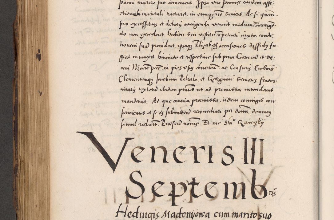 Zdjęcie nr 664 dla obiektu archiwalnego: Acta actorum causarum, sentenciarum diffinitivarum quam interloquutiorum, decretorum, obligationum, quietationum et constitutionum procuratorum coram reverndo domino Petri Porembski preposito Ossviencimensi, canonico et officiali Cracoviensi generali ad annum Dimini 1556, inditione quatuor decima, pontificatus sanctissimi in Christo patris domini Pauli divina providencia pape IIII anno ispius.