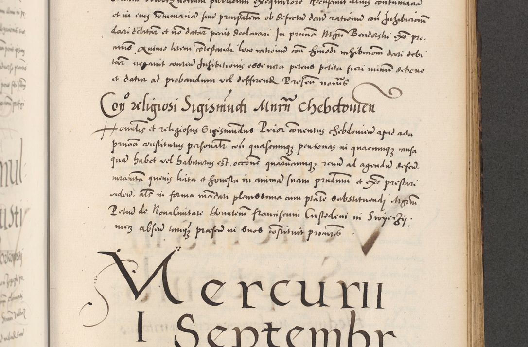 Zdjęcie nr 663 dla obiektu archiwalnego: Acta actorum causarum, sentenciarum diffinitivarum quam interloquutiorum, decretorum, obligationum, quietationum et constitutionum procuratorum coram reverndo domino Petri Porembski preposito Ossviencimensi, canonico et officiali Cracoviensi generali ad annum Dimini 1556, inditione quatuor decima, pontificatus sanctissimi in Christo patris domini Pauli divina providencia pape IIII anno ispius.
