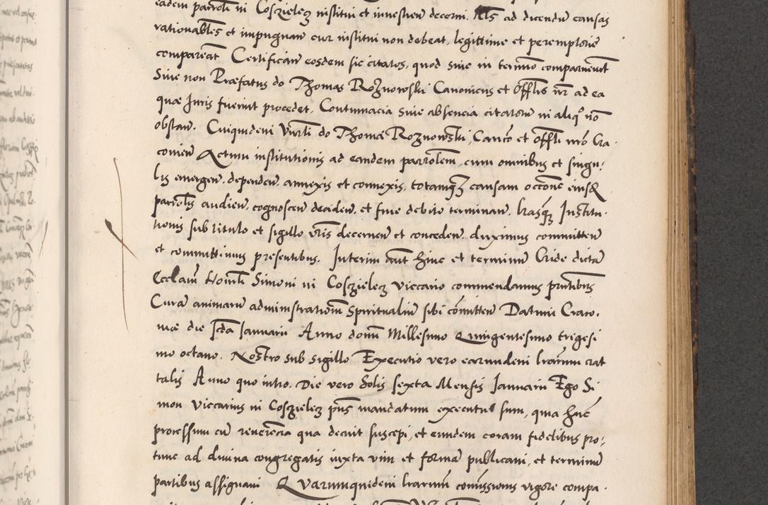 Zdjęcie nr 645 dla obiektu archiwalnego: Acta actorum causarum, sentenciarum diffinitivarum quam interloquutiorum, decretorum, obligationum, quietationum et constitutionum procuratorum coram reverndo domino Petri Porembski preposito Ossviencimensi, canonico et officiali Cracoviensi generali ad annum Dimini 1556, inditione quatuor decima, pontificatus sanctissimi in Christo patris domini Pauli divina providencia pape IIII anno ispius.