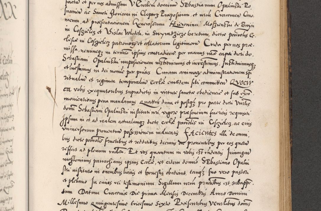 Zdjęcie nr 643 dla obiektu archiwalnego: Acta actorum causarum, sentenciarum diffinitivarum quam interloquutiorum, decretorum, obligationum, quietationum et constitutionum procuratorum coram reverndo domino Petri Porembski preposito Ossviencimensi, canonico et officiali Cracoviensi generali ad annum Dimini 1556, inditione quatuor decima, pontificatus sanctissimi in Christo patris domini Pauli divina providencia pape IIII anno ispius.