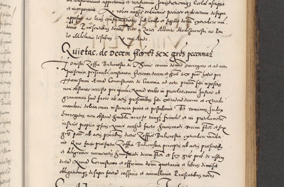 Zdjęcie nr 641 dla obiektu archiwalnego: Acta actorum causarum, sentenciarum diffinitivarum quam interloquutiorum, decretorum, obligationum, quietationum et constitutionum procuratorum coram reverndo domino Petri Porembski preposito Ossviencimensi, canonico et officiali Cracoviensi generali ad annum Dimini 1556, inditione quatuor decima, pontificatus sanctissimi in Christo patris domini Pauli divina providencia pape IIII anno ispius.
