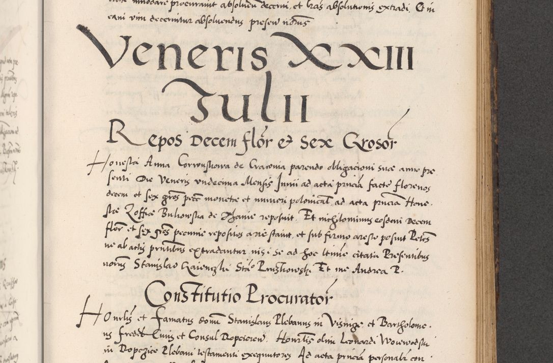 Zdjęcie nr 639 dla obiektu archiwalnego: Acta actorum causarum, sentenciarum diffinitivarum quam interloquutiorum, decretorum, obligationum, quietationum et constitutionum procuratorum coram reverndo domino Petri Porembski preposito Ossviencimensi, canonico et officiali Cracoviensi generali ad annum Dimini 1556, inditione quatuor decima, pontificatus sanctissimi in Christo patris domini Pauli divina providencia pape IIII anno ispius.