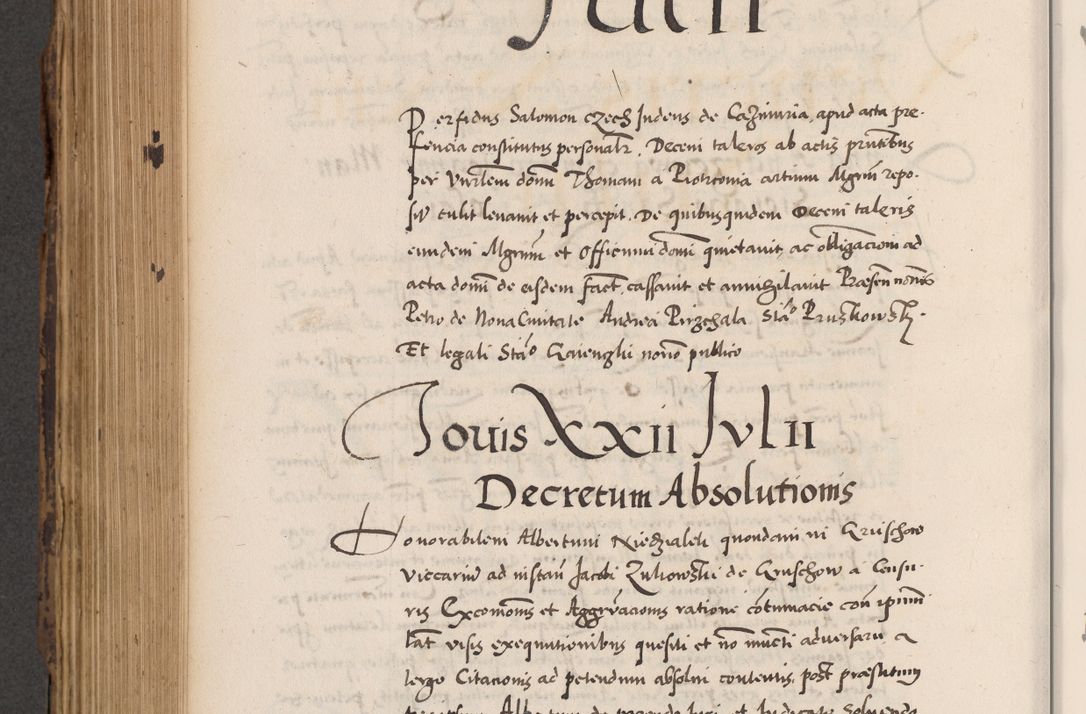 Zdjęcie nr 638 dla obiektu archiwalnego: Acta actorum causarum, sentenciarum diffinitivarum quam interloquutiorum, decretorum, obligationum, quietationum et constitutionum procuratorum coram reverndo domino Petri Porembski preposito Ossviencimensi, canonico et officiali Cracoviensi generali ad annum Dimini 1556, inditione quatuor decima, pontificatus sanctissimi in Christo patris domini Pauli divina providencia pape IIII anno ispius.
