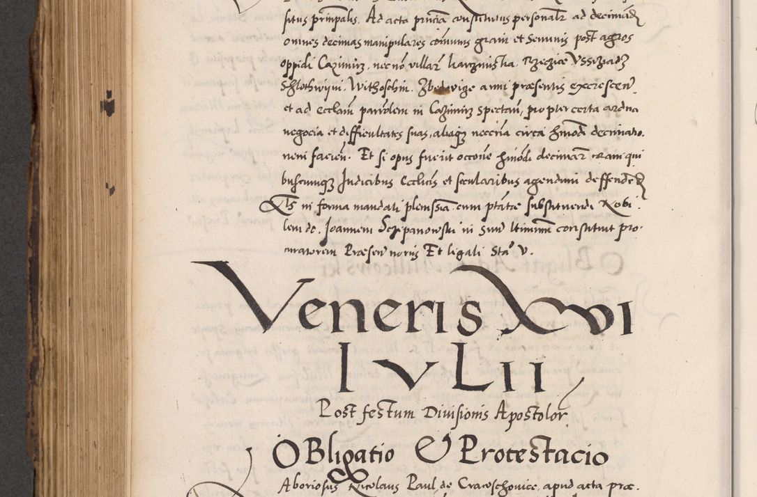 Zdjęcie nr 636 dla obiektu archiwalnego: Acta actorum causarum, sentenciarum diffinitivarum quam interloquutiorum, decretorum, obligationum, quietationum et constitutionum procuratorum coram reverndo domino Petri Porembski preposito Ossviencimensi, canonico et officiali Cracoviensi generali ad annum Dimini 1556, inditione quatuor decima, pontificatus sanctissimi in Christo patris domini Pauli divina providencia pape IIII anno ispius.