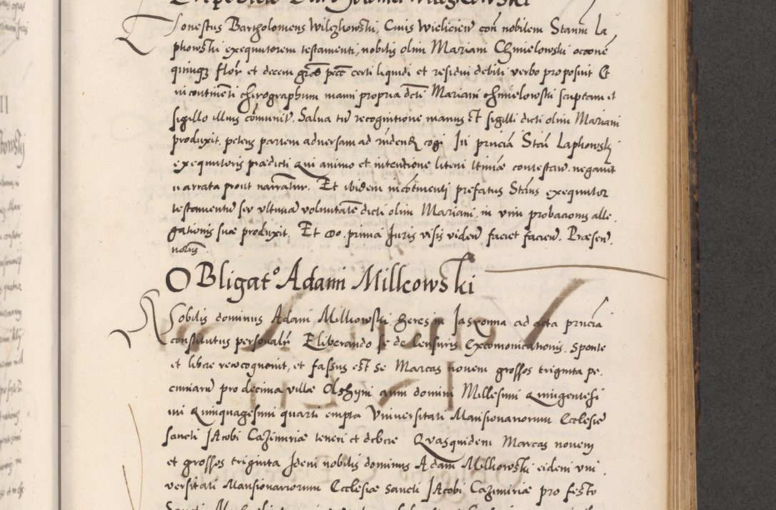 Zdjęcie nr 635 dla obiektu archiwalnego: Acta actorum causarum, sentenciarum diffinitivarum quam interloquutiorum, decretorum, obligationum, quietationum et constitutionum procuratorum coram reverndo domino Petri Porembski preposito Ossviencimensi, canonico et officiali Cracoviensi generali ad annum Dimini 1556, inditione quatuor decima, pontificatus sanctissimi in Christo patris domini Pauli divina providencia pape IIII anno ispius.