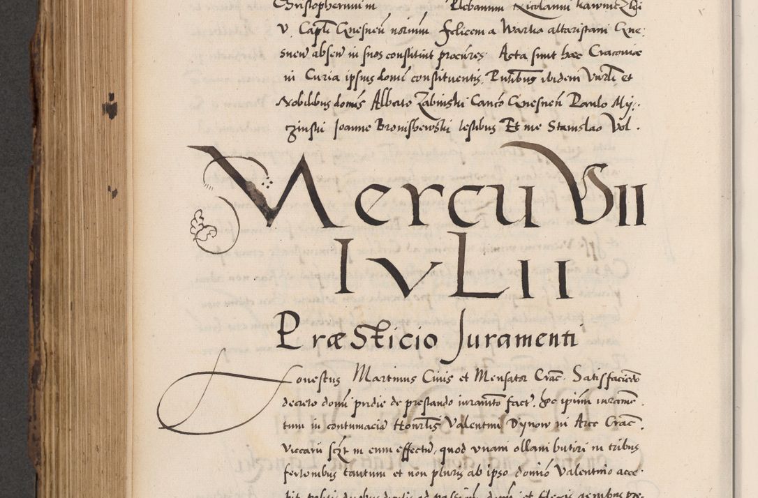 Zdjęcie nr 630 dla obiektu archiwalnego: Acta actorum causarum, sentenciarum diffinitivarum quam interloquutiorum, decretorum, obligationum, quietationum et constitutionum procuratorum coram reverndo domino Petri Porembski preposito Ossviencimensi, canonico et officiali Cracoviensi generali ad annum Dimini 1556, inditione quatuor decima, pontificatus sanctissimi in Christo patris domini Pauli divina providencia pape IIII anno ispius.