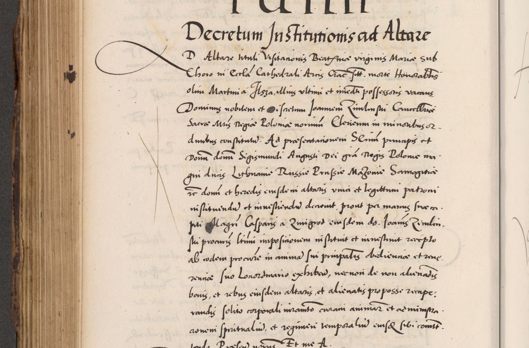 Zdjęcie nr 612 dla obiektu archiwalnego: Acta actorum causarum, sentenciarum diffinitivarum quam interloquutiorum, decretorum, obligationum, quietationum et constitutionum procuratorum coram reverndo domino Petri Porembski preposito Ossviencimensi, canonico et officiali Cracoviensi generali ad annum Dimini 1556, inditione quatuor decima, pontificatus sanctissimi in Christo patris domini Pauli divina providencia pape IIII anno ispius.