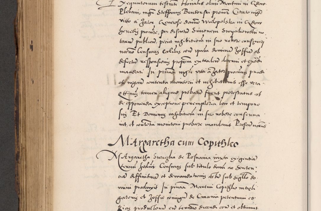 Zdjęcie nr 810 dla obiektu archiwalnego: Acta actorum causarum, sentenciarum diffinitivarum quam interloquutiorum, decretorum, obligationum, quietationum et constitutionum procuratorum coram reverndo domino Petri Porembski preposito Ossviencimensi, canonico et officiali Cracoviensi generali ad annum Dimini 1556, inditione quatuor decima, pontificatus sanctissimi in Christo patris domini Pauli divina providencia pape IIII anno ispius.