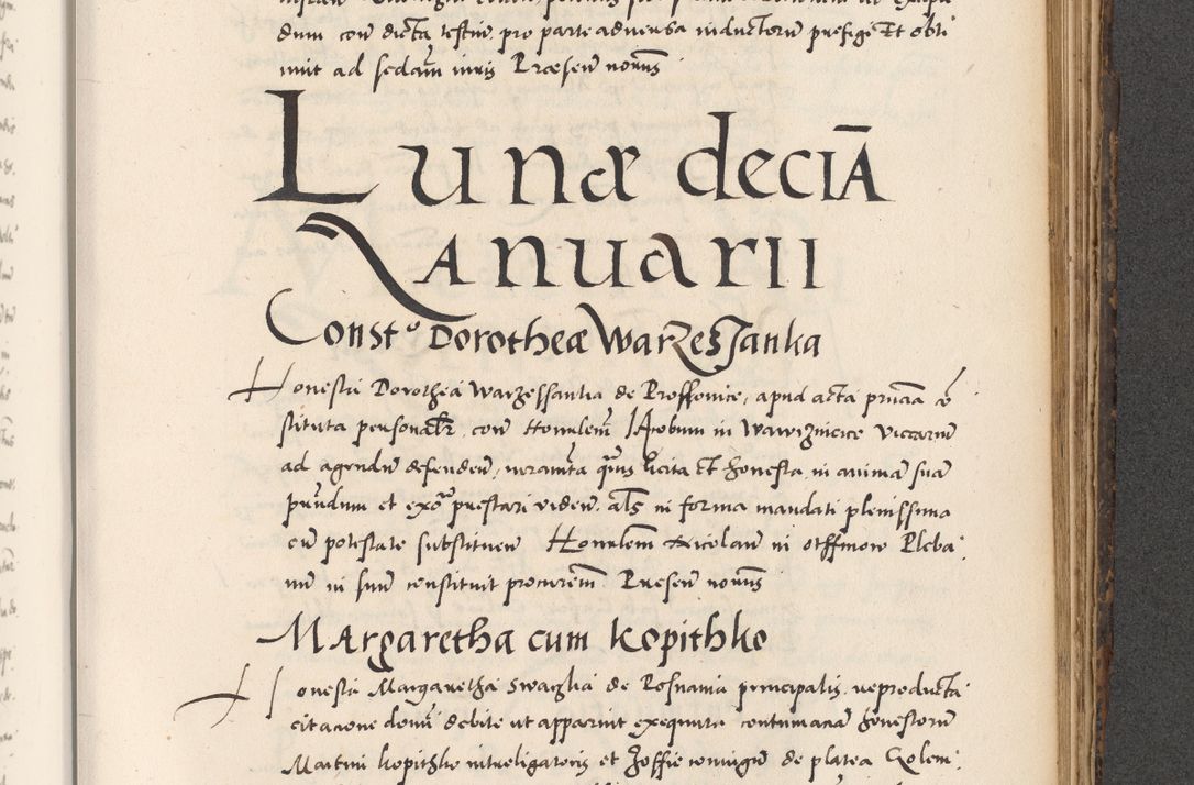 Zdjęcie nr 807 dla obiektu archiwalnego: Acta actorum causarum, sentenciarum diffinitivarum quam interloquutiorum, decretorum, obligationum, quietationum et constitutionum procuratorum coram reverndo domino Petri Porembski preposito Ossviencimensi, canonico et officiali Cracoviensi generali ad annum Dimini 1556, inditione quatuor decima, pontificatus sanctissimi in Christo patris domini Pauli divina providencia pape IIII anno ispius.