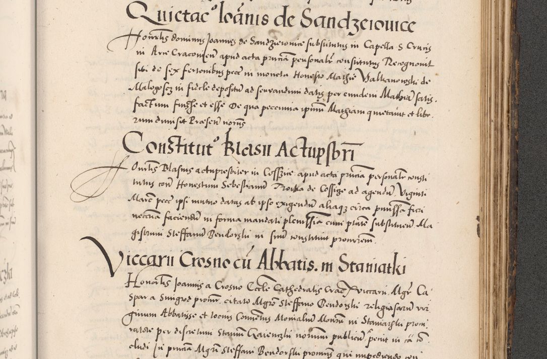 Zdjęcie nr 965 dla obiektu archiwalnego: Acta actorum causarum, sentenciarum diffinitivarum quam interloquutiorum, decretorum, obligationum, quietationum et constitutionum procuratorum coram reverndo domino Petri Porembski preposito Ossviencimensi, canonico et officiali Cracoviensi generali ad annum Dimini 1556, inditione quatuor decima, pontificatus sanctissimi in Christo patris domini Pauli divina providencia pape IIII anno ispius.