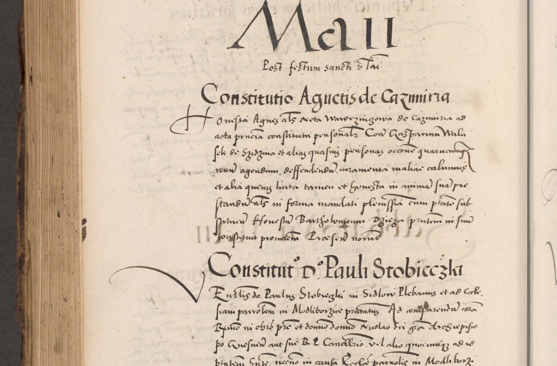 Zdjęcie nr 964 dla obiektu archiwalnego: Acta actorum causarum, sentenciarum diffinitivarum quam interloquutiorum, decretorum, obligationum, quietationum et constitutionum procuratorum coram reverndo domino Petri Porembski preposito Ossviencimensi, canonico et officiali Cracoviensi generali ad annum Dimini 1556, inditione quatuor decima, pontificatus sanctissimi in Christo patris domini Pauli divina providencia pape IIII anno ispius.