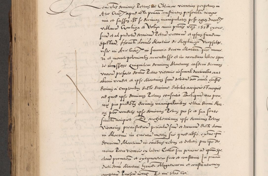 Zdjęcie nr 960 dla obiektu archiwalnego: Acta actorum causarum, sentenciarum diffinitivarum quam interloquutiorum, decretorum, obligationum, quietationum et constitutionum procuratorum coram reverndo domino Petri Porembski preposito Ossviencimensi, canonico et officiali Cracoviensi generali ad annum Dimini 1556, inditione quatuor decima, pontificatus sanctissimi in Christo patris domini Pauli divina providencia pape IIII anno ispius.