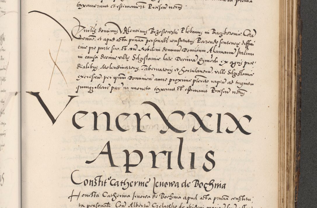 Zdjęcie nr 957 dla obiektu archiwalnego: Acta actorum causarum, sentenciarum diffinitivarum quam interloquutiorum, decretorum, obligationum, quietationum et constitutionum procuratorum coram reverndo domino Petri Porembski preposito Ossviencimensi, canonico et officiali Cracoviensi generali ad annum Dimini 1556, inditione quatuor decima, pontificatus sanctissimi in Christo patris domini Pauli divina providencia pape IIII anno ispius.