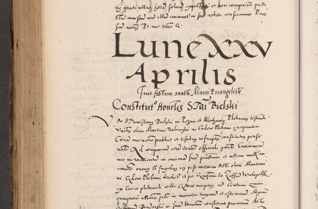Zdjęcie nr 950 dla obiektu archiwalnego: Acta actorum causarum, sentenciarum diffinitivarum quam interloquutiorum, decretorum, obligationum, quietationum et constitutionum procuratorum coram reverndo domino Petri Porembski preposito Ossviencimensi, canonico et officiali Cracoviensi generali ad annum Dimini 1556, inditione quatuor decima, pontificatus sanctissimi in Christo patris domini Pauli divina providencia pape IIII anno ispius.