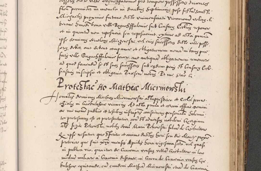 Zdjęcie nr 947 dla obiektu archiwalnego: Acta actorum causarum, sentenciarum diffinitivarum quam interloquutiorum, decretorum, obligationum, quietationum et constitutionum procuratorum coram reverndo domino Petri Porembski preposito Ossviencimensi, canonico et officiali Cracoviensi generali ad annum Dimini 1556, inditione quatuor decima, pontificatus sanctissimi in Christo patris domini Pauli divina providencia pape IIII anno ispius.