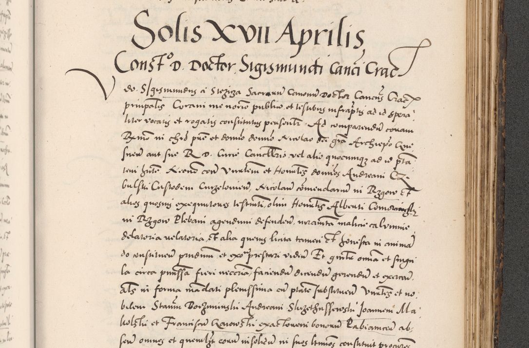 Zdjęcie nr 941 dla obiektu archiwalnego: Acta actorum causarum, sentenciarum diffinitivarum quam interloquutiorum, decretorum, obligationum, quietationum et constitutionum procuratorum coram reverndo domino Petri Porembski preposito Ossviencimensi, canonico et officiali Cracoviensi generali ad annum Dimini 1556, inditione quatuor decima, pontificatus sanctissimi in Christo patris domini Pauli divina providencia pape IIII anno ispius.