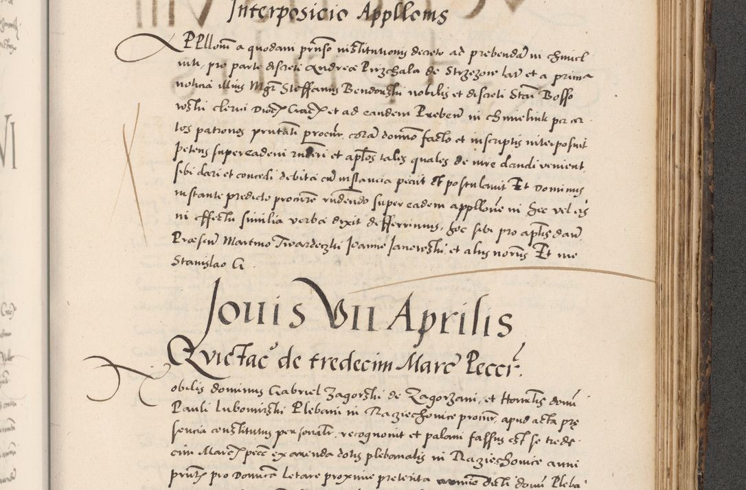 Zdjęcie nr 937 dla obiektu archiwalnego: Acta actorum causarum, sentenciarum diffinitivarum quam interloquutiorum, decretorum, obligationum, quietationum et constitutionum procuratorum coram reverndo domino Petri Porembski preposito Ossviencimensi, canonico et officiali Cracoviensi generali ad annum Dimini 1556, inditione quatuor decima, pontificatus sanctissimi in Christo patris domini Pauli divina providencia pape IIII anno ispius.