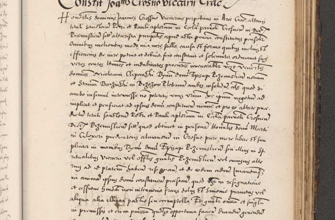 Zdjęcie nr 933 dla obiektu archiwalnego: Acta actorum causarum, sentenciarum diffinitivarum quam interloquutiorum, decretorum, obligationum, quietationum et constitutionum procuratorum coram reverndo domino Petri Porembski preposito Ossviencimensi, canonico et officiali Cracoviensi generali ad annum Dimini 1556, inditione quatuor decima, pontificatus sanctissimi in Christo patris domini Pauli divina providencia pape IIII anno ispius.