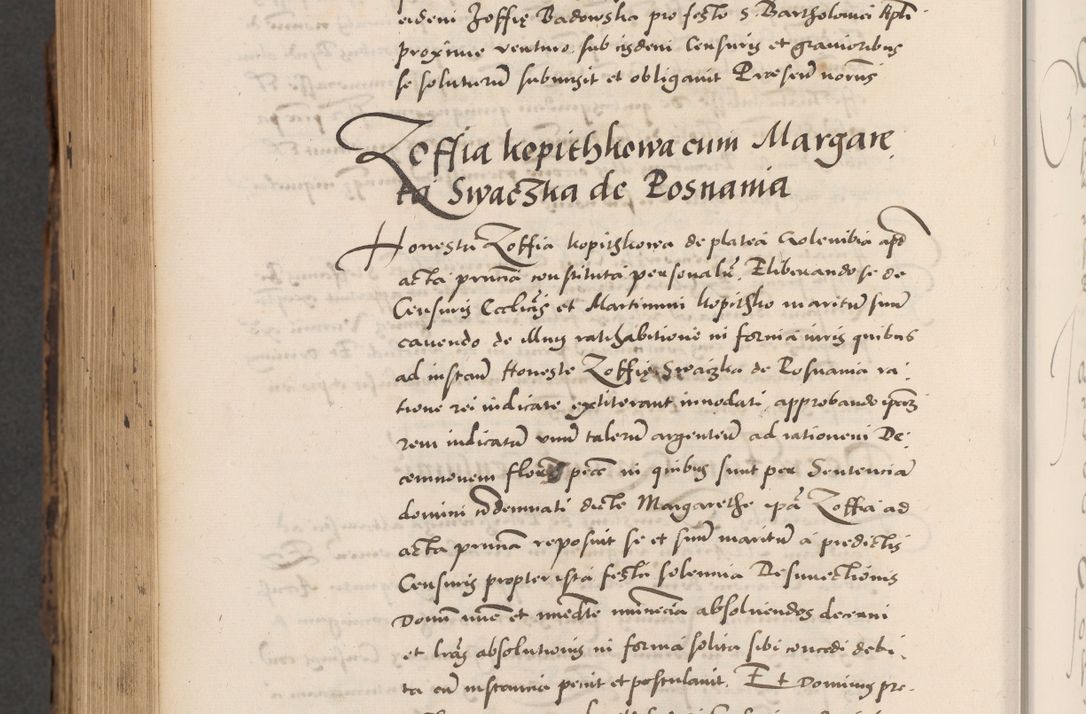 Zdjęcie nr 928 dla obiektu archiwalnego: Acta actorum causarum, sentenciarum diffinitivarum quam interloquutiorum, decretorum, obligationum, quietationum et constitutionum procuratorum coram reverndo domino Petri Porembski preposito Ossviencimensi, canonico et officiali Cracoviensi generali ad annum Dimini 1556, inditione quatuor decima, pontificatus sanctissimi in Christo patris domini Pauli divina providencia pape IIII anno ispius.