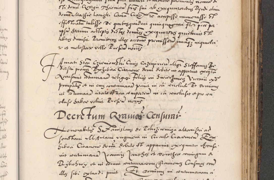 Zdjęcie nr 927 dla obiektu archiwalnego: Acta actorum causarum, sentenciarum diffinitivarum quam interloquutiorum, decretorum, obligationum, quietationum et constitutionum procuratorum coram reverndo domino Petri Porembski preposito Ossviencimensi, canonico et officiali Cracoviensi generali ad annum Dimini 1556, inditione quatuor decima, pontificatus sanctissimi in Christo patris domini Pauli divina providencia pape IIII anno ispius.