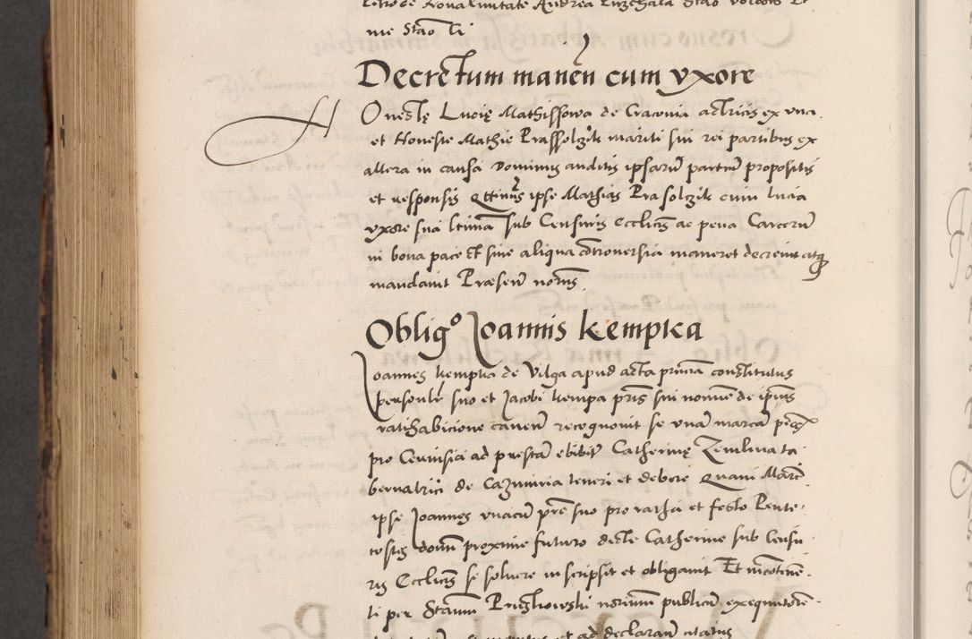 Zdjęcie nr 926 dla obiektu archiwalnego: Acta actorum causarum, sentenciarum diffinitivarum quam interloquutiorum, decretorum, obligationum, quietationum et constitutionum procuratorum coram reverndo domino Petri Porembski preposito Ossviencimensi, canonico et officiali Cracoviensi generali ad annum Dimini 1556, inditione quatuor decima, pontificatus sanctissimi in Christo patris domini Pauli divina providencia pape IIII anno ispius.