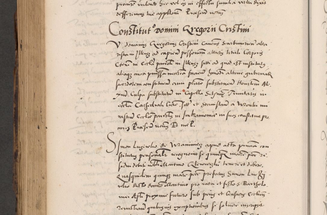 Zdjęcie nr 924 dla obiektu archiwalnego: Acta actorum causarum, sentenciarum diffinitivarum quam interloquutiorum, decretorum, obligationum, quietationum et constitutionum procuratorum coram reverndo domino Petri Porembski preposito Ossviencimensi, canonico et officiali Cracoviensi generali ad annum Dimini 1556, inditione quatuor decima, pontificatus sanctissimi in Christo patris domini Pauli divina providencia pape IIII anno ispius.