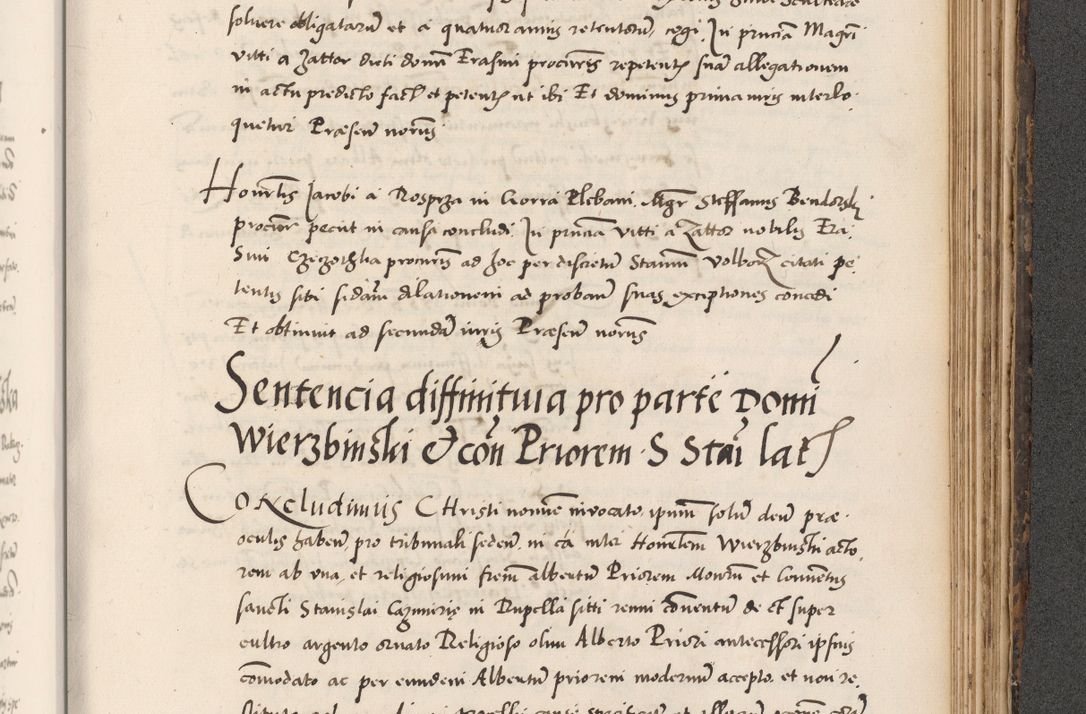 Zdjęcie nr 903 dla obiektu archiwalnego: Acta actorum causarum, sentenciarum diffinitivarum quam interloquutiorum, decretorum, obligationum, quietationum et constitutionum procuratorum coram reverndo domino Petri Porembski preposito Ossviencimensi, canonico et officiali Cracoviensi generali ad annum Dimini 1556, inditione quatuor decima, pontificatus sanctissimi in Christo patris domini Pauli divina providencia pape IIII anno ispius.