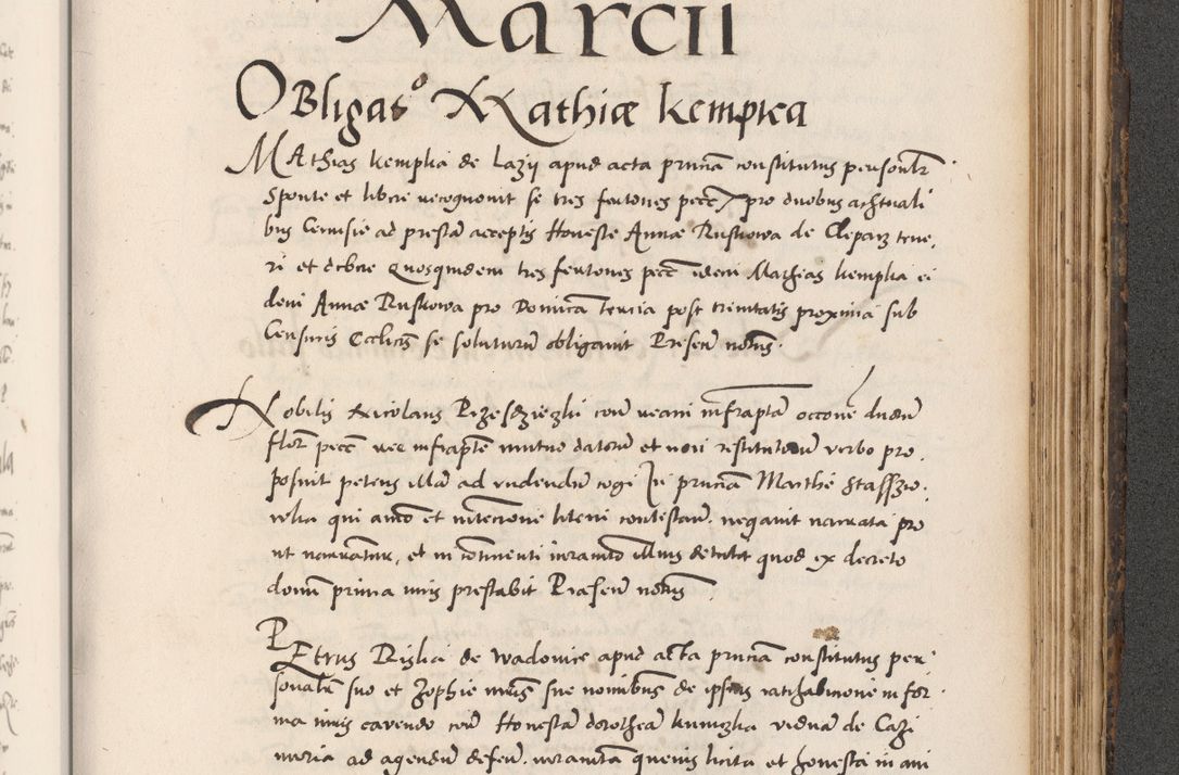 Zdjęcie nr 891 dla obiektu archiwalnego: Acta actorum causarum, sentenciarum diffinitivarum quam interloquutiorum, decretorum, obligationum, quietationum et constitutionum procuratorum coram reverndo domino Petri Porembski preposito Ossviencimensi, canonico et officiali Cracoviensi generali ad annum Dimini 1556, inditione quatuor decima, pontificatus sanctissimi in Christo patris domini Pauli divina providencia pape IIII anno ispius.