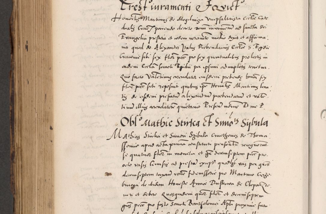 Zdjęcie nr 890 dla obiektu archiwalnego: Acta actorum causarum, sentenciarum diffinitivarum quam interloquutiorum, decretorum, obligationum, quietationum et constitutionum procuratorum coram reverndo domino Petri Porembski preposito Ossviencimensi, canonico et officiali Cracoviensi generali ad annum Dimini 1556, inditione quatuor decima, pontificatus sanctissimi in Christo patris domini Pauli divina providencia pape IIII anno ispius.