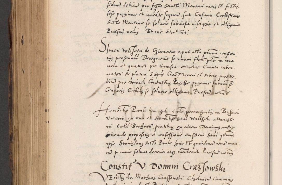 Zdjęcie nr 884 dla obiektu archiwalnego: Acta actorum causarum, sentenciarum diffinitivarum quam interloquutiorum, decretorum, obligationum, quietationum et constitutionum procuratorum coram reverndo domino Petri Porembski preposito Ossviencimensi, canonico et officiali Cracoviensi generali ad annum Dimini 1556, inditione quatuor decima, pontificatus sanctissimi in Christo patris domini Pauli divina providencia pape IIII anno ispius.