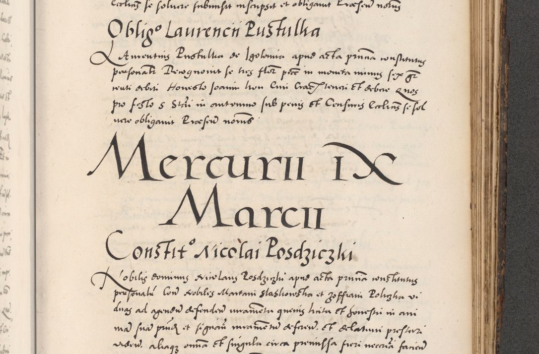 Zdjęcie nr 883 dla obiektu archiwalnego: Acta actorum causarum, sentenciarum diffinitivarum quam interloquutiorum, decretorum, obligationum, quietationum et constitutionum procuratorum coram reverndo domino Petri Porembski preposito Ossviencimensi, canonico et officiali Cracoviensi generali ad annum Dimini 1556, inditione quatuor decima, pontificatus sanctissimi in Christo patris domini Pauli divina providencia pape IIII anno ispius.