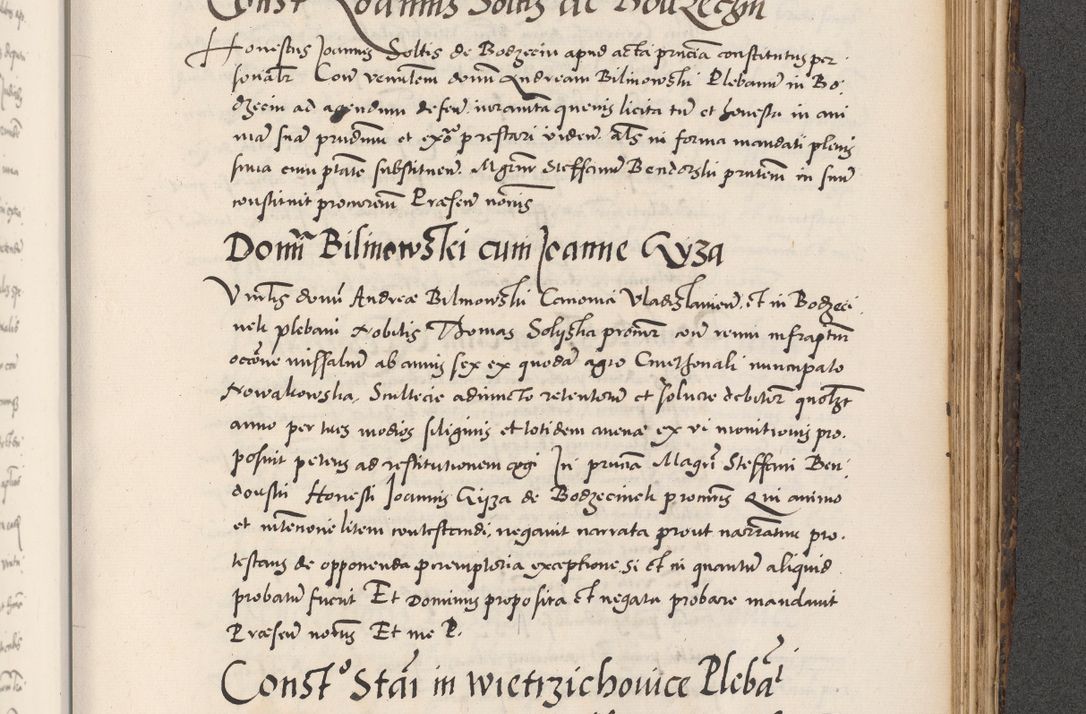Zdjęcie nr 879 dla obiektu archiwalnego: Acta actorum causarum, sentenciarum diffinitivarum quam interloquutiorum, decretorum, obligationum, quietationum et constitutionum procuratorum coram reverndo domino Petri Porembski preposito Ossviencimensi, canonico et officiali Cracoviensi generali ad annum Dimini 1556, inditione quatuor decima, pontificatus sanctissimi in Christo patris domini Pauli divina providencia pape IIII anno ispius.