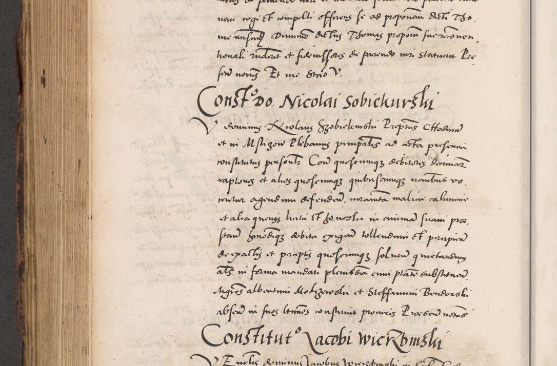 Zdjęcie nr 876 dla obiektu archiwalnego: Acta actorum causarum, sentenciarum diffinitivarum quam interloquutiorum, decretorum, obligationum, quietationum et constitutionum procuratorum coram reverndo domino Petri Porembski preposito Ossviencimensi, canonico et officiali Cracoviensi generali ad annum Dimini 1556, inditione quatuor decima, pontificatus sanctissimi in Christo patris domini Pauli divina providencia pape IIII anno ispius.