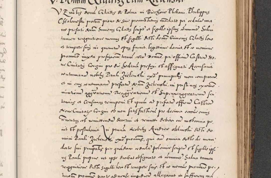 Zdjęcie nr 871 dla obiektu archiwalnego: Acta actorum causarum, sentenciarum diffinitivarum quam interloquutiorum, decretorum, obligationum, quietationum et constitutionum procuratorum coram reverndo domino Petri Porembski preposito Ossviencimensi, canonico et officiali Cracoviensi generali ad annum Dimini 1556, inditione quatuor decima, pontificatus sanctissimi in Christo patris domini Pauli divina providencia pape IIII anno ispius.