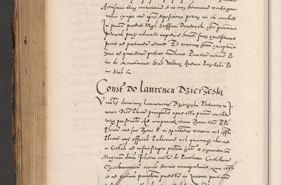 Zdjęcie nr 858 dla obiektu archiwalnego: Acta actorum causarum, sentenciarum diffinitivarum quam interloquutiorum, decretorum, obligationum, quietationum et constitutionum procuratorum coram reverndo domino Petri Porembski preposito Ossviencimensi, canonico et officiali Cracoviensi generali ad annum Dimini 1556, inditione quatuor decima, pontificatus sanctissimi in Christo patris domini Pauli divina providencia pape IIII anno ispius.