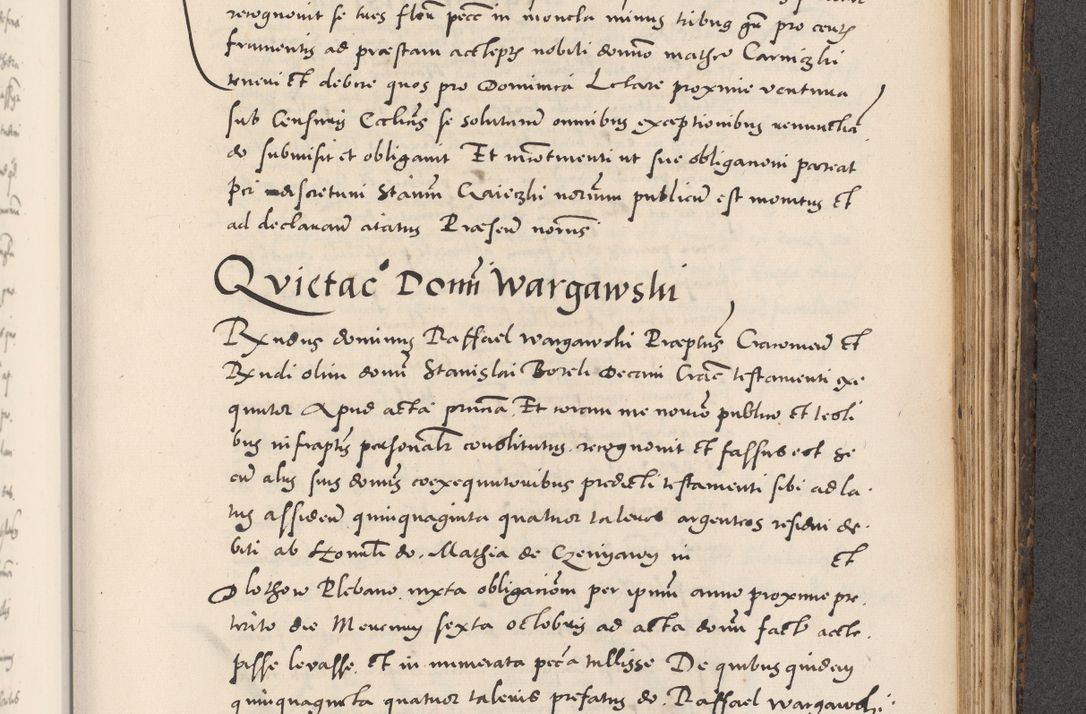 Zdjęcie nr 855 dla obiektu archiwalnego: Acta actorum causarum, sentenciarum diffinitivarum quam interloquutiorum, decretorum, obligationum, quietationum et constitutionum procuratorum coram reverndo domino Petri Porembski preposito Ossviencimensi, canonico et officiali Cracoviensi generali ad annum Dimini 1556, inditione quatuor decima, pontificatus sanctissimi in Christo patris domini Pauli divina providencia pape IIII anno ispius.